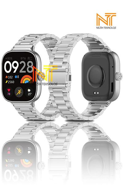 Nezih Case ساعة Xiaomi Redmi Watch 4 / 5 Mi Band 8 Pro المتوافقة مع حزام معدني من الفولاذ المقاوم للصدأ قابل للتعديل