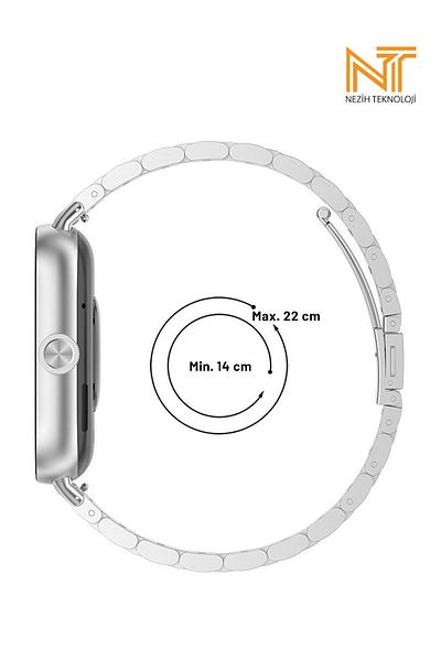 Nezih Case ساعة Xiaomi Redmi Watch 4 / 5 Mi Band 8 Pro المتوافقة مع حزام معدني من الفولاذ المقاوم للصدأ قابل للتعديل