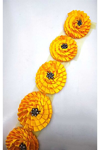 FASHİON DANTEL Aplicație florală din panglică de satin cu pietre - Decor pent...