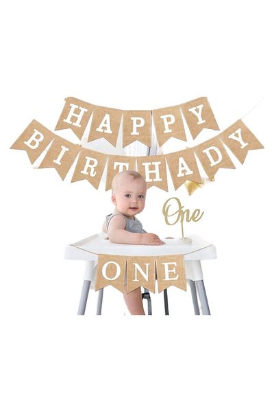 Partifabrik Kraft Happy Birthday - Σετ γενεθλίων 1 έτους 3 τεμαχίων