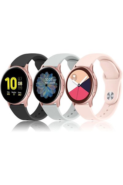 Nezih Case Samsung Galaxy Watch Active / Samsung Galaxy Active 2 40 مم 44 مم متوافق مع مجموعة حبل 20 مم مكونة من 3 قطع