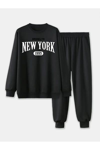 FULL TOLERANCE Σετ αθλητικής φόρμας με στάμπα New York Crew Neck
