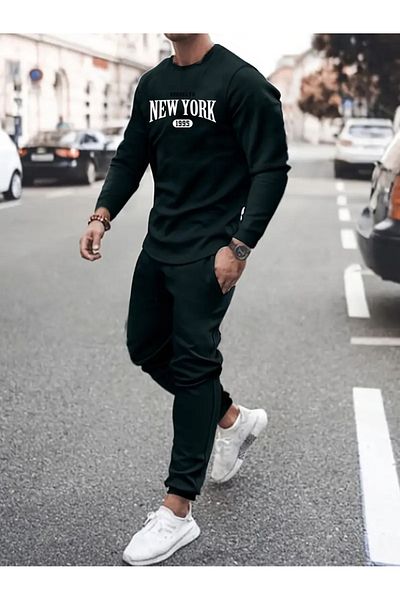 FULL TOLERANCE Σετ αθλητικής φόρμας με στάμπα New York Crew Neck