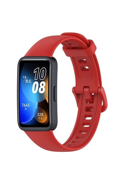 Nezih Case Huawei Band 8 Compatible A+ Quality Soft Gel Silicone Band Red
