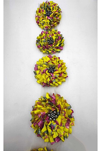 FASHİON DANTEL Aplicație florală din panglică de satin cu pietre - Decor pent...