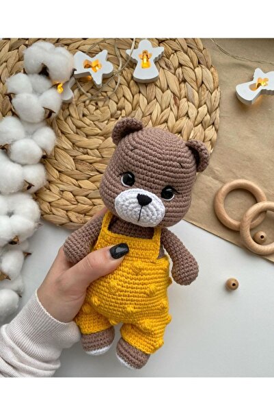 esmanın diyarı Amigurumi  Moly Sarı  Tulumlu Ayıcık