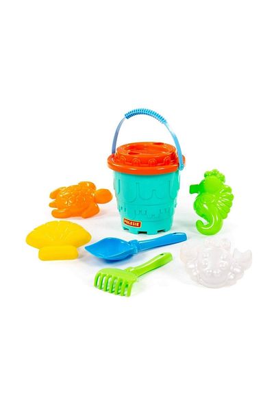 Polesie Bucket-castle Large, Sieve, Small Shovel, Rake, Sand Molds