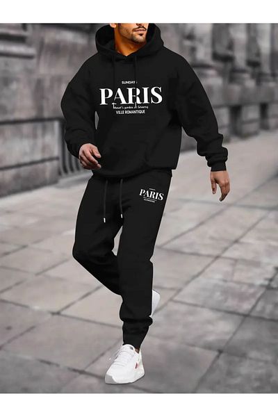 FULL TOLERANCE Σετ αθλητική φόρμα με κουκούλα Paris Printed Sunday