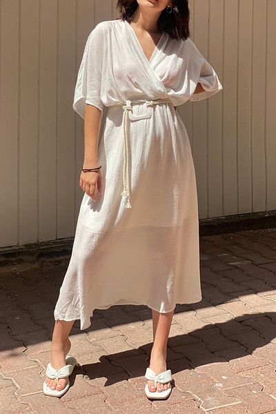 Suzi butik Γυναικείο φόρεμα με διπλό στήθος - Ζώνη, Standard Size 2782