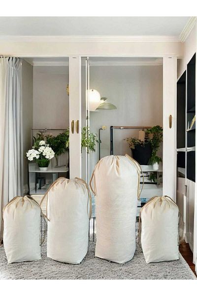 Balkan Room Σετ 4 τεμαχίων με κορδόνια κρέμας - XXL, XL, 2L - Τσάντα μεταφοράς και τσάντα αποθήκευσης μαξιλαριού πάπλωμα