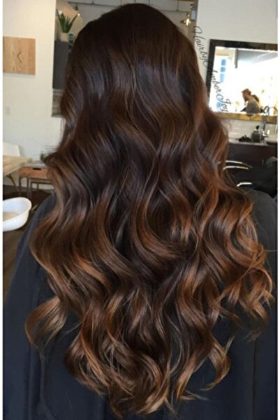 AKOLİFE Kahverengi Balyaj Yarım Ay Çıt Çıt- Fön Maşa Uygulanabilen Postiş Saç