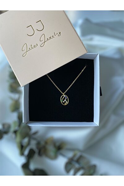 JotusJewelry Renkli Taşlı Aslan Burç Kolye