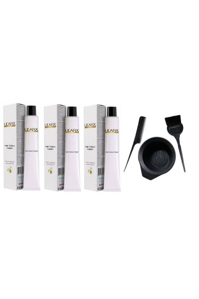 Lilafix 912/1 Ultra Açıcı Küllü Sarı 3'lü Krem Tüp Boya - 60 Ml + Boyama Seti