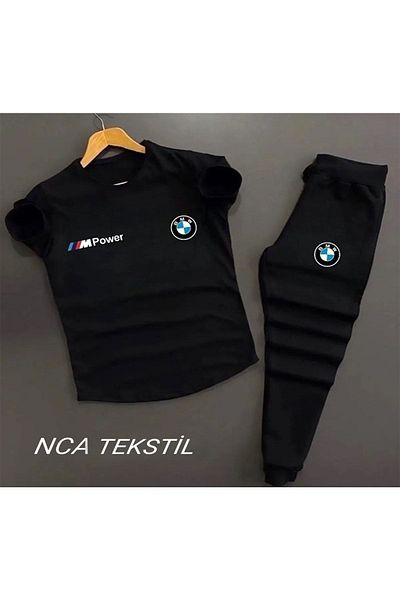 YOHO SPORT BMW Printed Original Unisex Summer T-shirt and Sweatpants 2-piece Set Combination Set