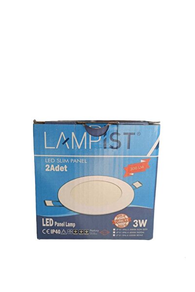 Lampist 3W Sıva Altı Led Panel 6500k Beyaz Işık 2'Lİ