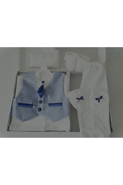 Petite Ponpon Baby Baby Boy White Mevlüt Set Hospital Circumcision Box Eid Baby Birth Gift