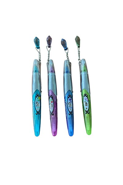 MG Taşlı Kısa Boy Jel Kalem - 4'lü Set ( 2 Mavi + 2 Siyah )