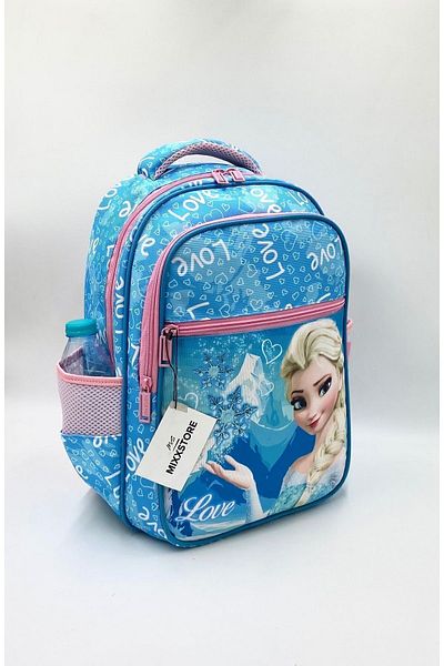 ms mixxstore Rucsac de școală primară cu model de dragoste de culoare albastră cu nutriție ortopedică