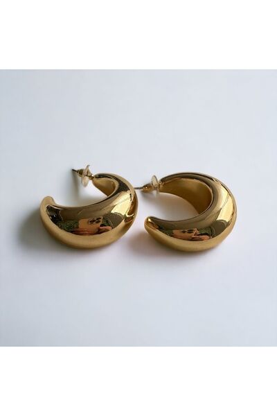 alsaccessories Gold Renk Büyük Boy Bombeli Küpe