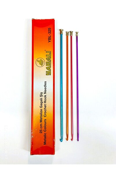 ATMACA TUHAFİYE Set scurt de croșetat cu ace tunisiene colorate 25 cm 3,5-4-4,5-5 numere 4 bucăți - ace cu cioc