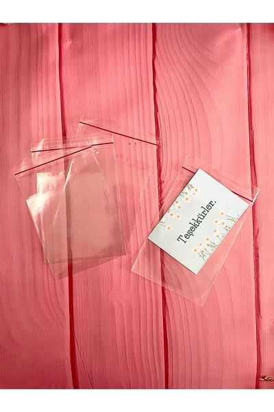 Hayal.kirtasiyesi Transparent Gelatin Bag with Tape 10X15 cm 30 Pieces (Closed Size: 10X10Cm)