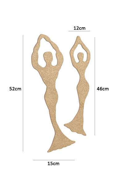 Dumbo Butik Ahşap Boyanabilir Ham Mdf Deniz Kızı Seti