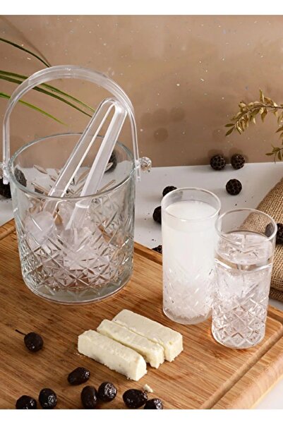 Paşabahçe Timeless Rakı Bardağı ve Buz Kovası Seti 6 Kişilik Orijinal