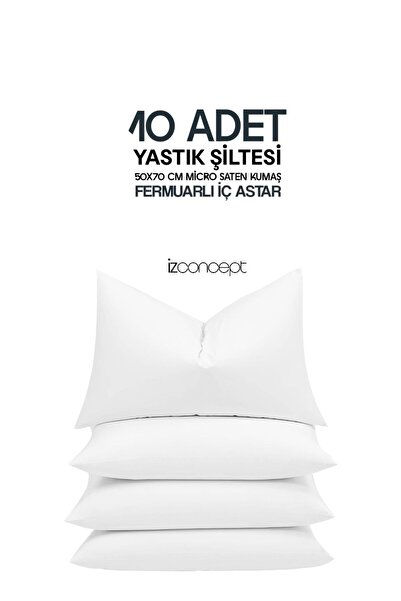 İzgi Concept High Quality Micro Satin Fabric - 10 Pieces Zippered Pillow Mattress and Myth Inner Lining