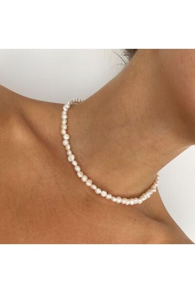 bueistanbul Women's Unshaped Natural Pearl Choker Necklace
