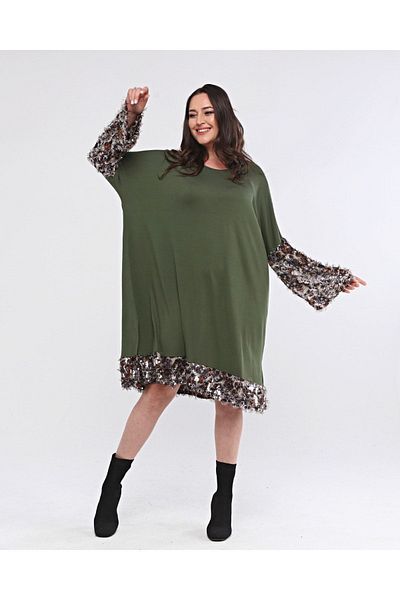 Seçkin Büyük Beden Women's Plus Size Special Combed Cotton Dress-tunic