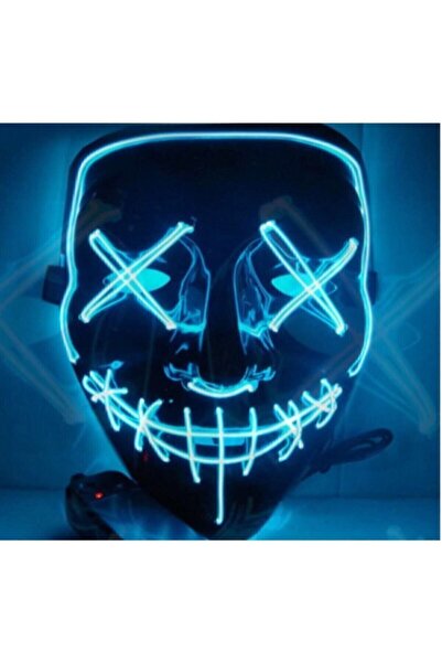 TEKNOLOJİ WORLD Hallowen Led Işıklı Neon Maske 3 Modlu Parti Eğlence Maskesi ...