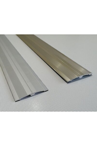 TAHTASAKAL ALÜMİNYUM Geniş Eşik Profili 5 Cm - Parke Geçiş Profili 85 Cm - Parlak Gümüş Gri