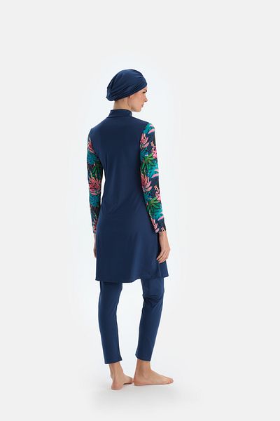 Eros Indigo 3707my - Badeanzug mit Strumpfhose und halbem Reißverschluss