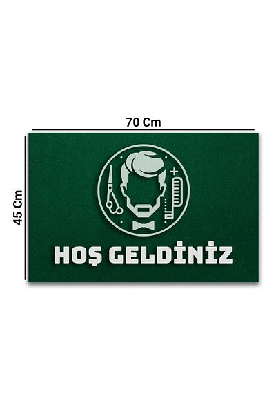 Valerine Life Men's Hairdresser Green Color Barber Welcome Door Mat 45x70cm