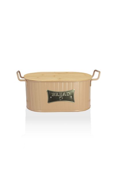 EVSTYLE Bamboo Closed Metal Bread Bowl - Cappuccino