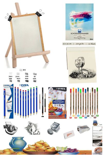 GLANCE 25x35 Duralite Graduated Pencil Set - 12 Polycolor Easels
