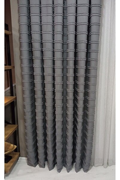 Vinaldi Monchester 375452 -771 Gray Linen Backdrop Curtain Single Wing Frequent Piles