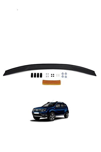 EUROCAP Dacia Duster Ön Kaput Koruma Rüzgarlığı 3mm Akrilik (ABS) Parlak Siya...