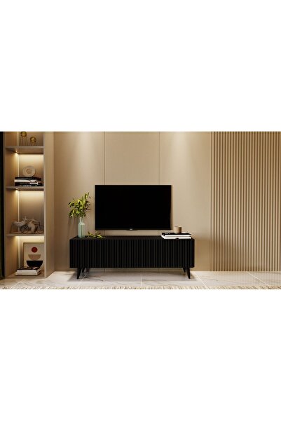 mmluxuryhome Modern Çizgi Kapaklı MDF TV Sehpası 120x45x30