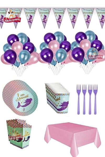 Bkmc Σετ πάρτι γενεθλίων Mermaid Luxury για 16 άτομα - Στολίδι