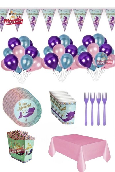 Bkmc Σετ πάρτι γενεθλίων 8 Winter Luxury Mermaid - Στολίδι