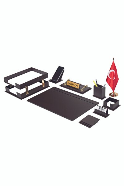 Makroofis Liya sümen Takımı 11 Parça Kahve Masa Bayraklı