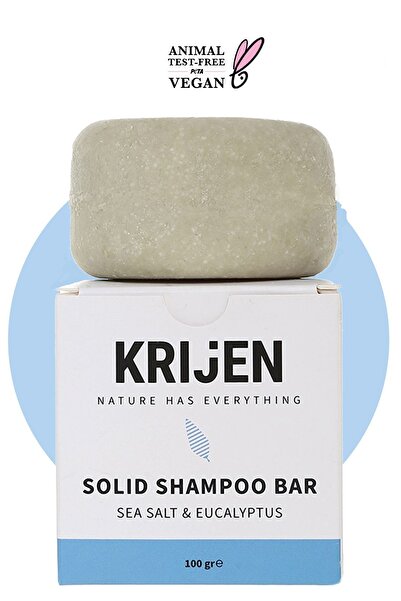 Krijen Deniz Tuzu & Okaliptus Katı Şampuan|ekstra Yağlı Saçlar -bitkisel Keratin,e Vitamini-100 gr