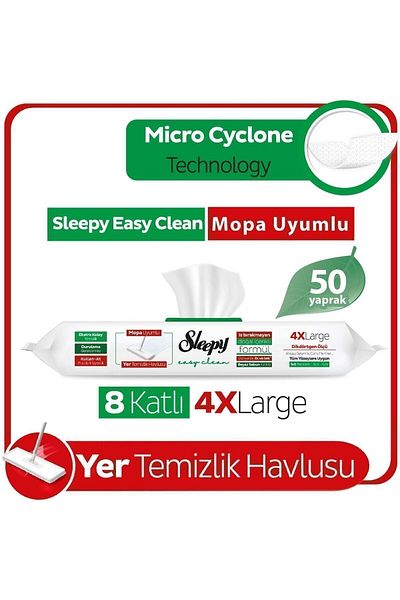 Sleepy Sleepy Easy Clean 'White Soap' Mop Compatible Floor Cleaning Towel 50 Sheets