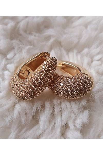 DL Aksesuar Stone Pear Chubby Earrings
