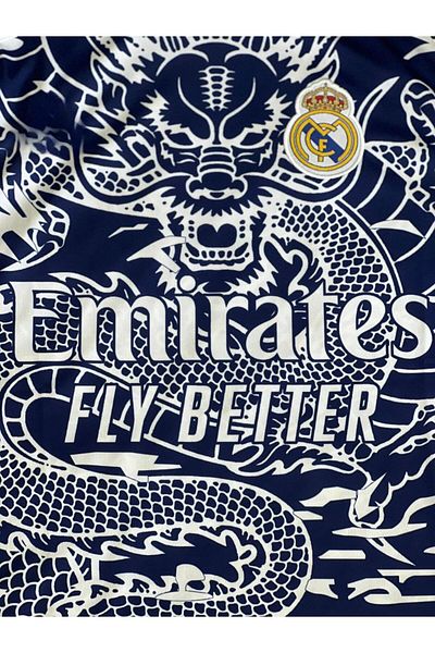 Lion Spor Ronaldo Madridd Dragon - Μπλε μοτίβο ποδοσφαιρική φανέλα νέας σεζόν 2023/24