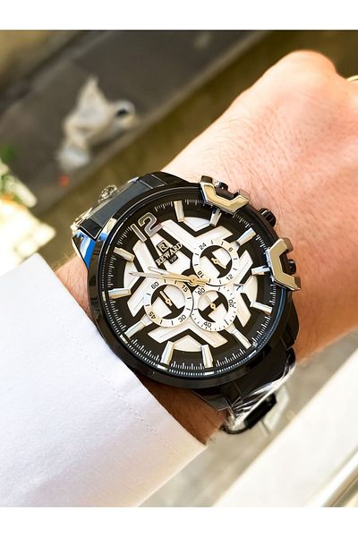 Reward Black Men's Wristwatch - Steel Calendar, Activated Functions, Waterproof