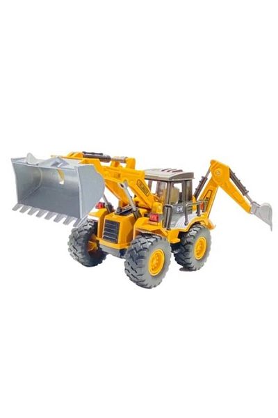Brother Toys لعبة جرافة معدنية ذات وجهين لمركبة البناء 32 سم.