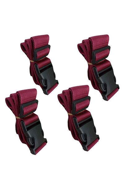 BALP 4 Plum Colored Luggage Suitcase Safety Belts - Width 4cm