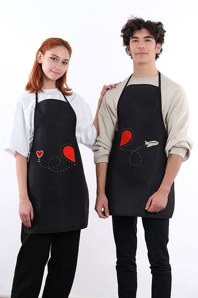 sevilya Beautiful Double Pack Liquid Proof Waterproof Kitchen Apron